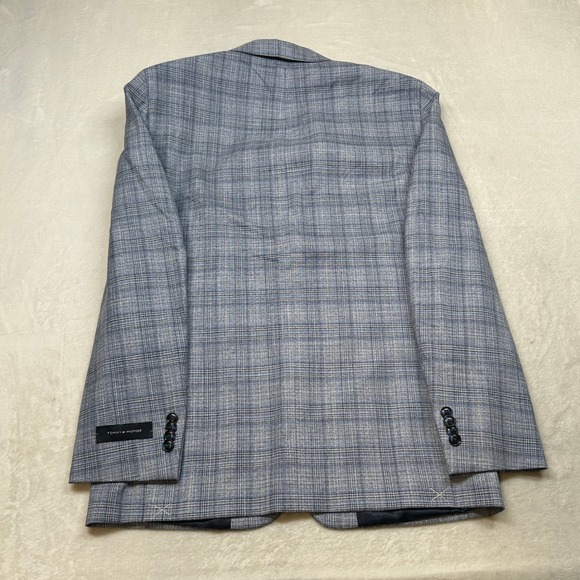 Tommy Hilfiger Conrad Sport Coat Mens 38R 38 Light Blue Plaid Stretch NEW $295‎ - Picture 3 of 12